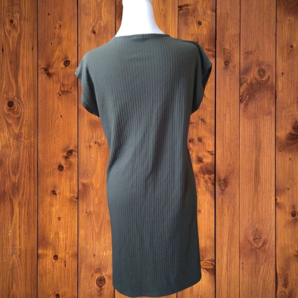 Old Navy Women's Small Green Button Front Sleeveless Rib Knit Dress V-Neck - Picture 5 of 5